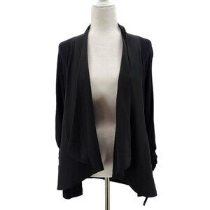 NWT Grace Elements Black Ruched Sleeve Duster Cardigan Womens Small